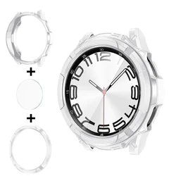 3-in-1 Protective Set: Case, Tempered Glass & Bezel Ring for Samsung Watch 6 Classic (White)