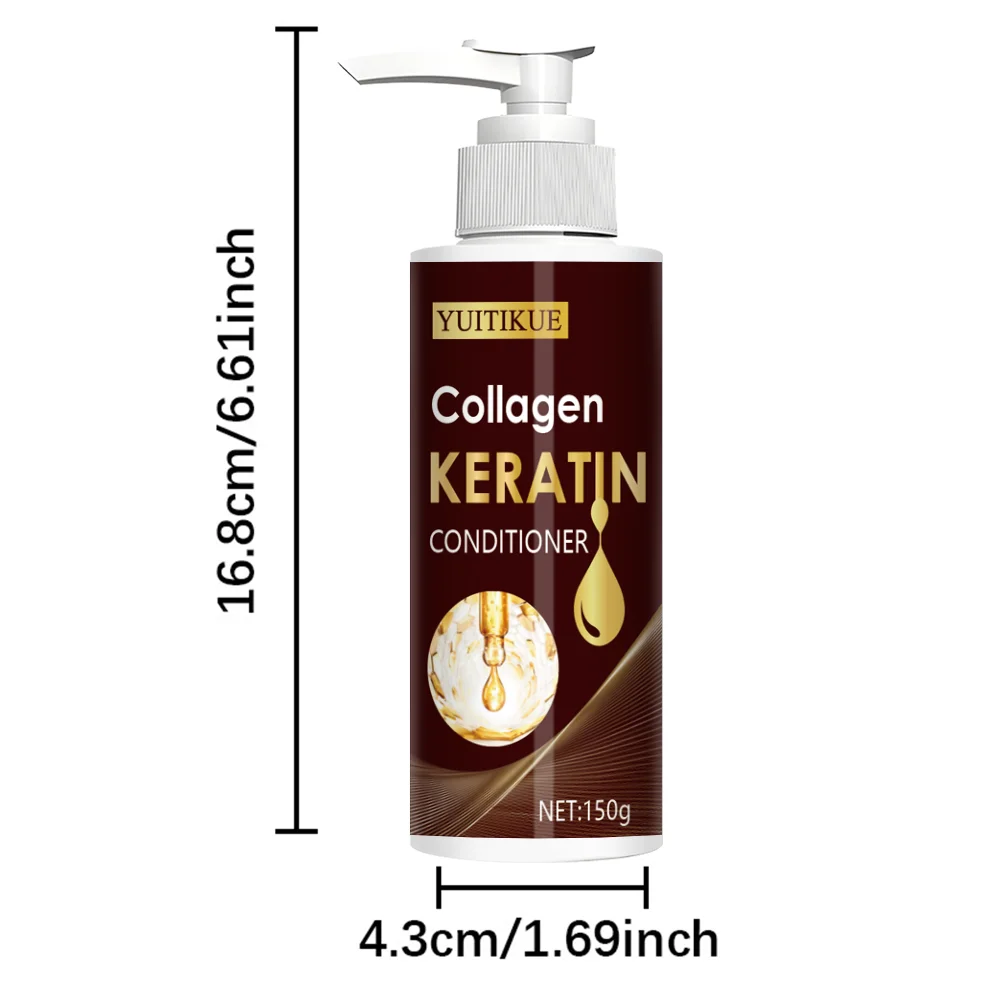 Keratin collagen conditioner, repairs oil control, moisturizing conditioner, smooth, anti-frizz, perm damage hair care.