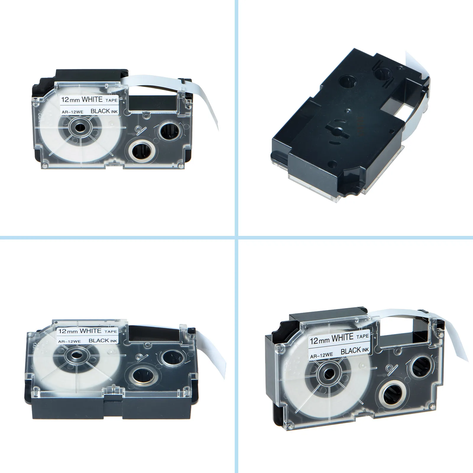 XR-12X XR-12WE 라벨 카트리지, CASIO KL-130 KL-120 430 라벨 메이커 프린터용, 9mm, 12mm, 18mm, 24mm, 5PK