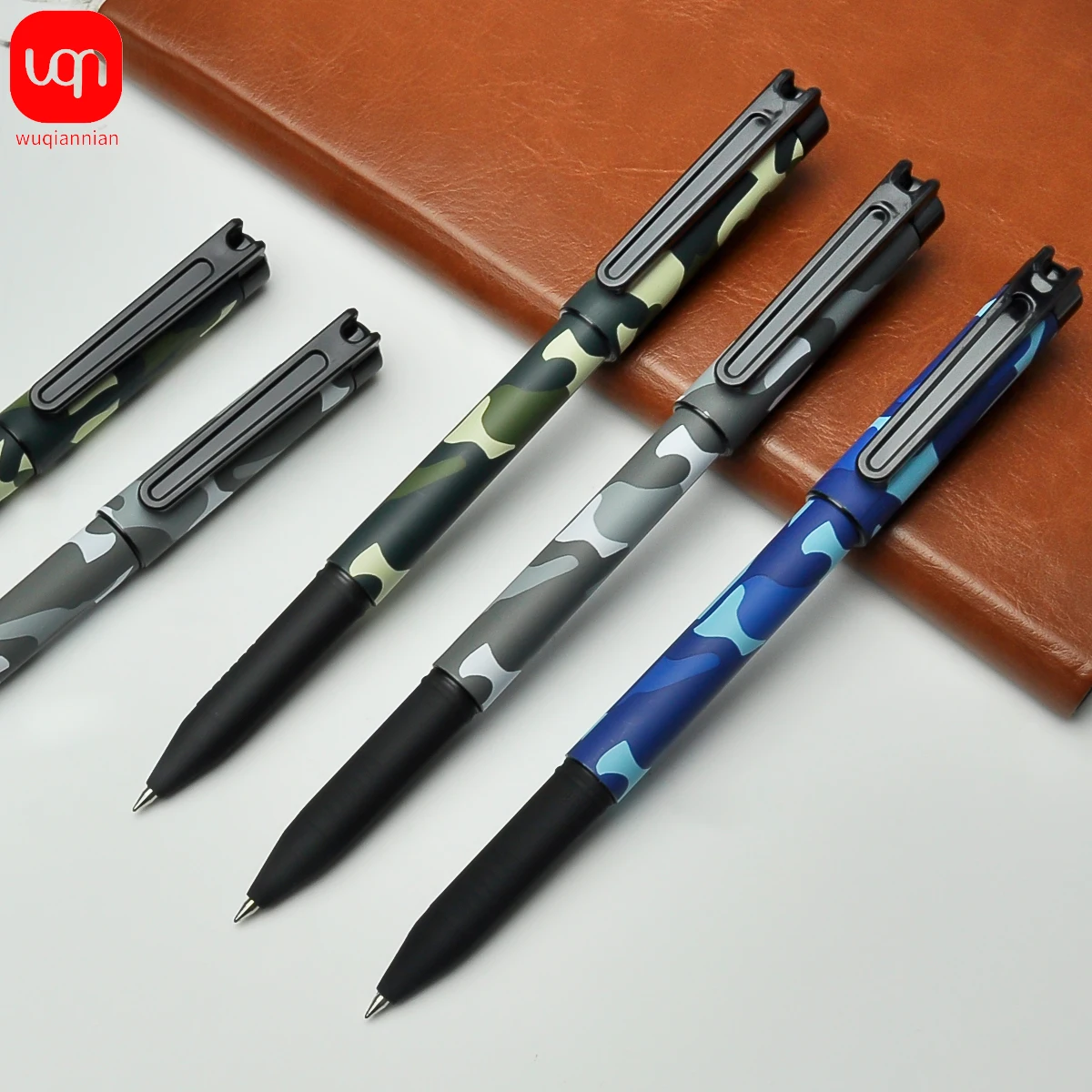 3/6/12pcs Camouflage Design Neutral pen tactile smooth grip Comfortable Quality ink for writing and conference use back toschool 3