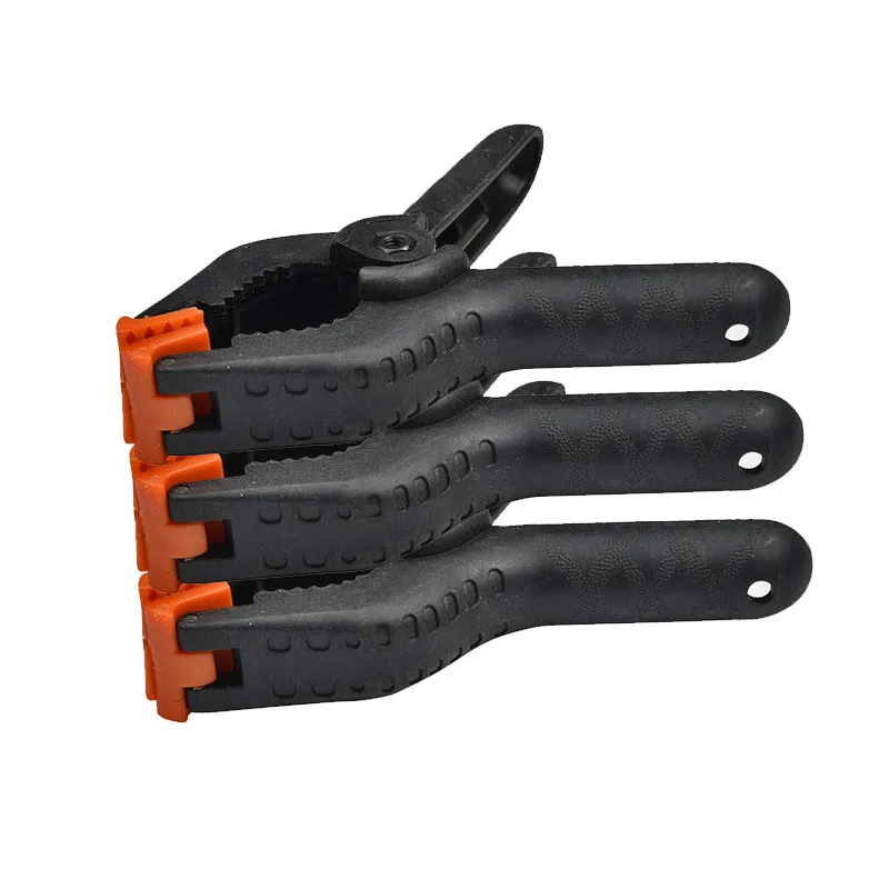 

1/12PCS Woodworking Spring Clamps 3/6 Inch Plastic Nylon Carpentry Clips Wood Fixing Tools Photo Studio Background Pipe Clamp