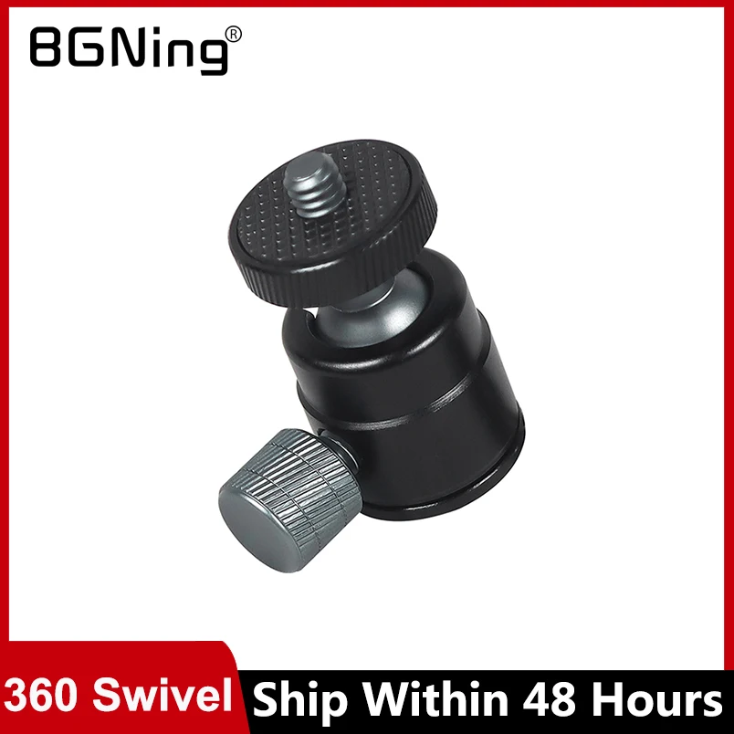 Mini BallHead 360 Swivel 1/4 Screw Tripod Ball Head Lock Knob for DSLR Camera Monopod Flash Light Stand Video Photo Accessories