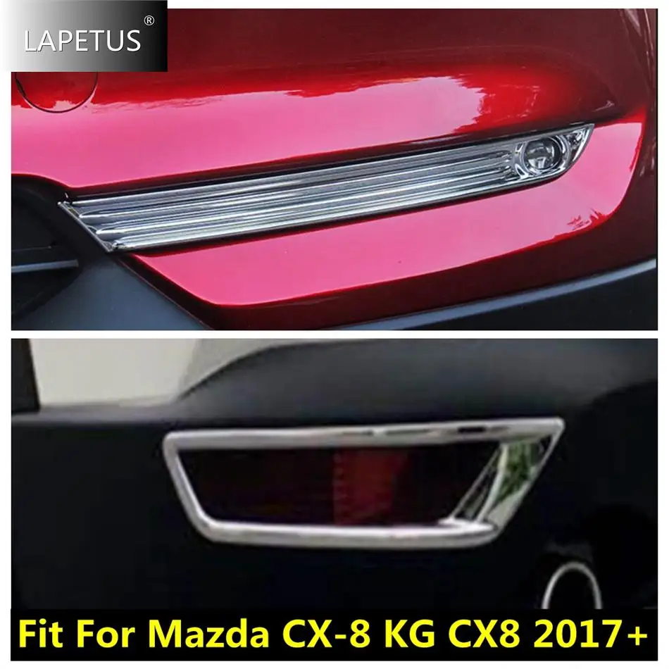 

Front Rear Fog Lights Lamps Foglight Reflector Eyebrow Decor Cover Trim For Mazda CX-8 KG CX8 2017 - 2021 Car Accessories Chrome