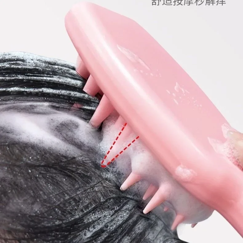 Long Handle Hair Comb, Silicone Hair Conditioner, Specialized Scalp Massage Comb