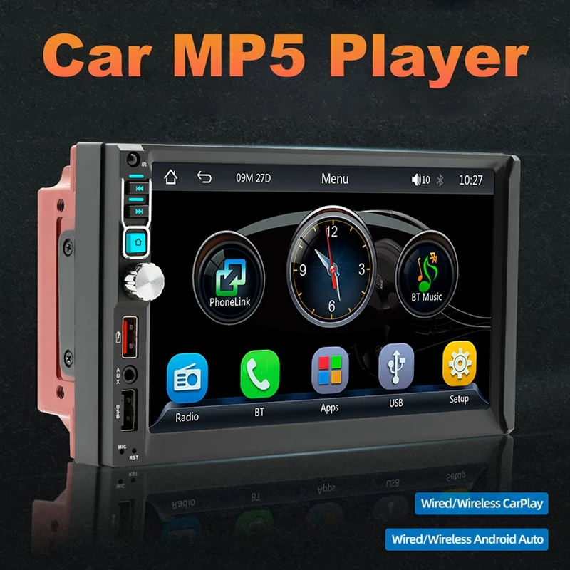 

Автомагнитола 2DIN, 7 дюймов, с сенсорным экраном, Bluetooth, FM, USB, HD, MP5