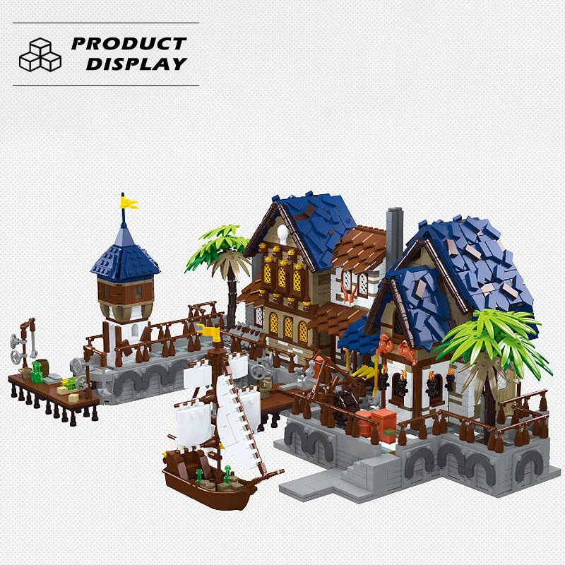 Street View Medieval Harbor Building Blocks Medieval