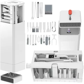 Kit di Pulizia per Telefono 32 in 1, Detergente per Porta di Ricarica, per Telefoni Android, Laptop, Auricolari, Obiettivi Fotografici, Tastiera con Penna Stilo