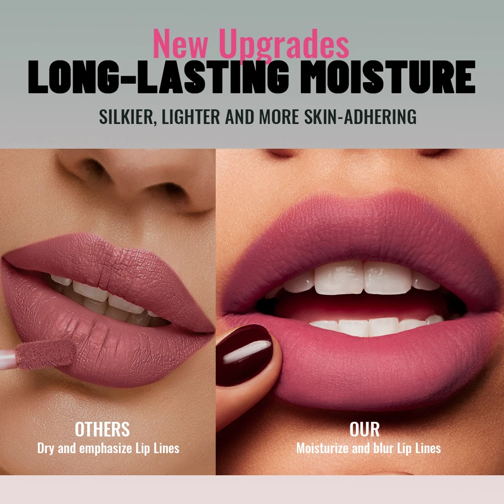 Pudaier 9 kleuren matte lip mousse fluweelzachte finish hooggepigmenteerd_voghion.com