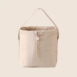 Portable Insulated Lunch Box Bag with Large Capacity (Beige)