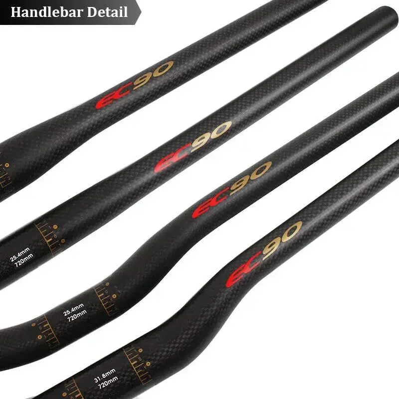 MTB Mountain Bike Horizontal Handlebar Carbon Bicycle Ultralight Straight Handle