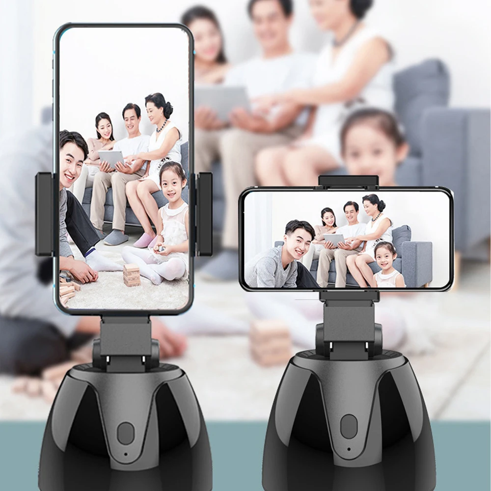 Selfie Stick Tripod 360°Rotation Auto Smart Face & Object Tracking Cell  Phone Tripod Holder for Video Recording, Work with Tripod for iPhone Android