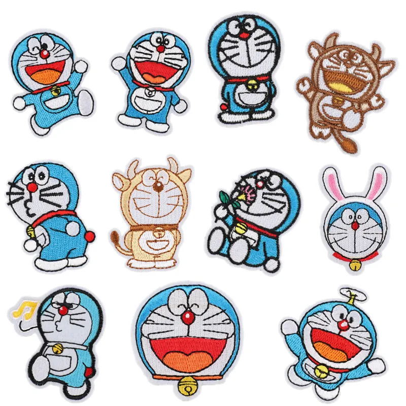 Parche kawaii de 10 estilos de dibujos animados, pegatinas para planchar, parches bordados, accesorios de costura, decoración de costura DIY