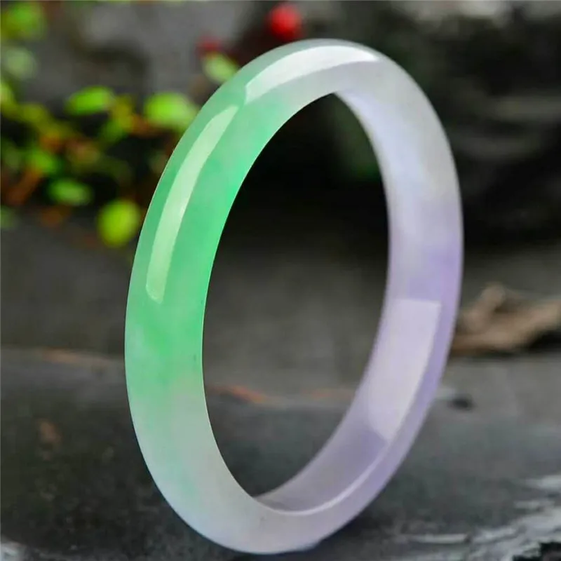 

Genuine Grade A Myanmar Jadeite With Certificate Natural Stone Purple Green High Ice Burma Jade Bangles Women Fine Jewelry