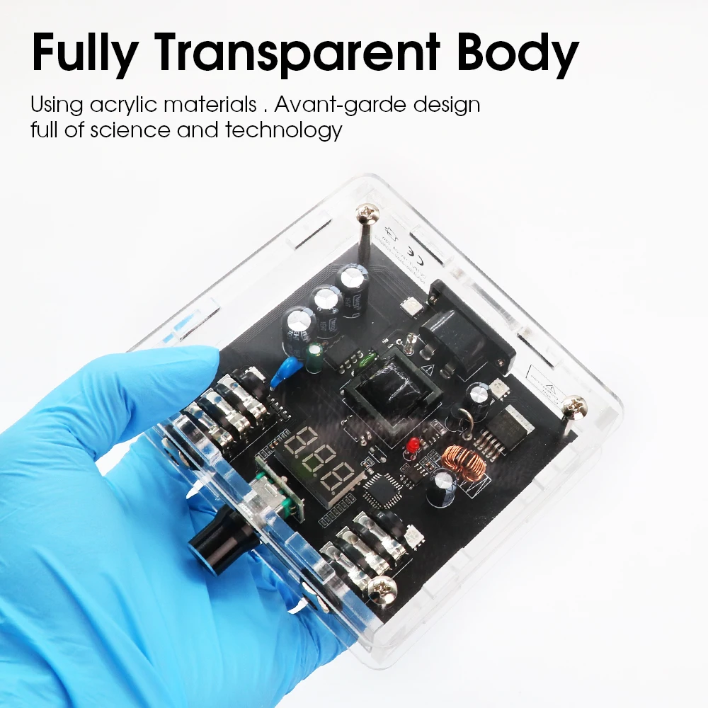 

Mini Tattoo Power Supply Transparent Colorful Light Digital Adjustable LED Display Tattoo Power Source for Rotary Tattoo Machine