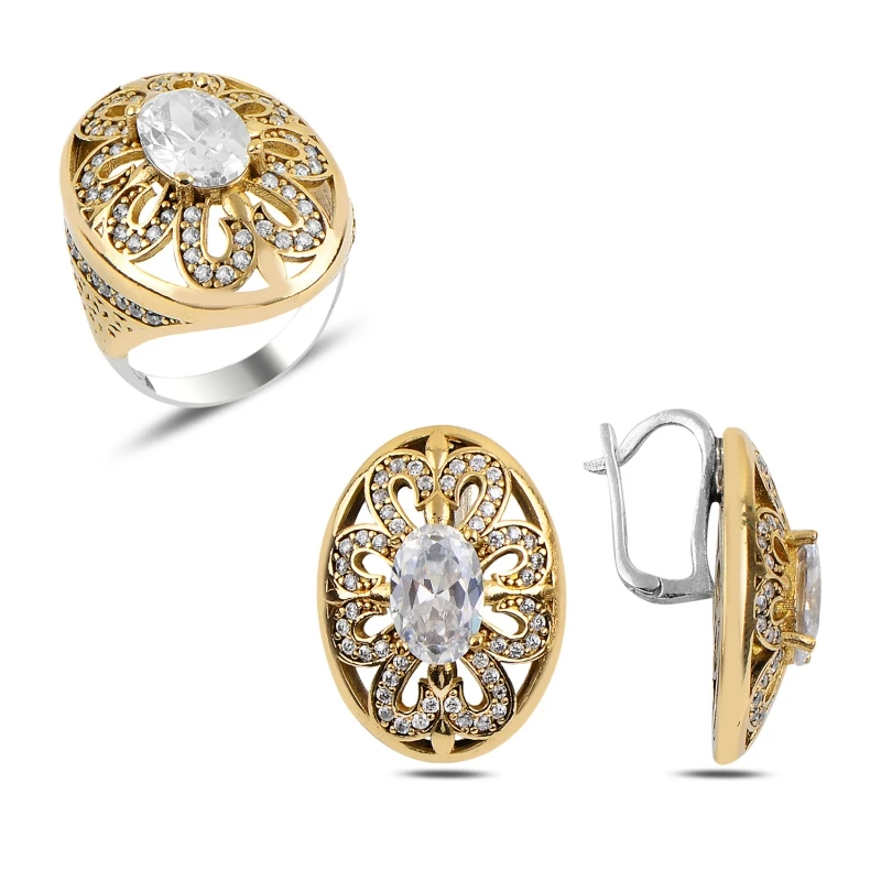 

Silver 925 Sterling Zircon Cubic Zirconia Authentic Set