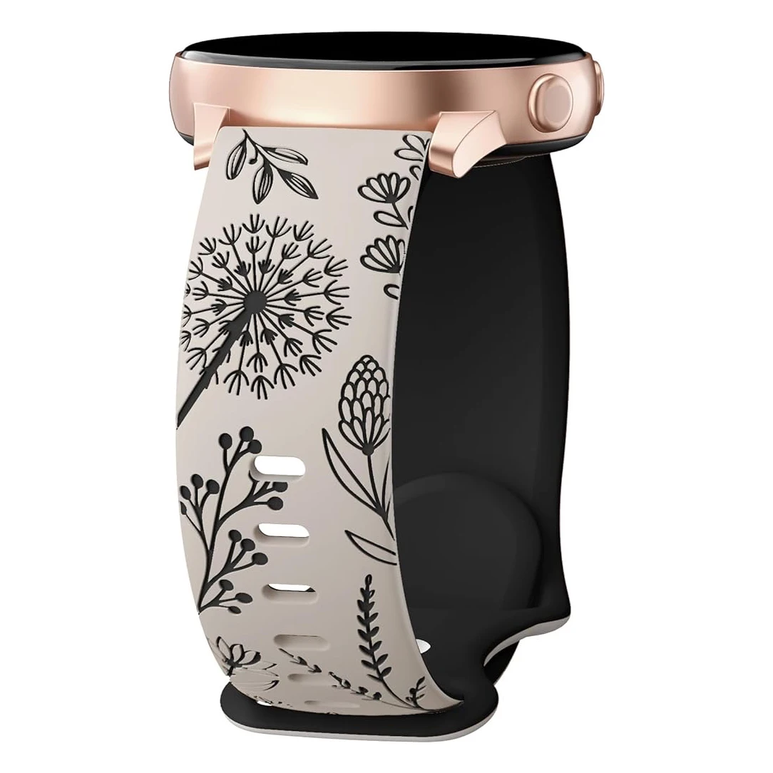 Elegant Women's Floral Soft Silicone Wristband - 20mm Universal Strap