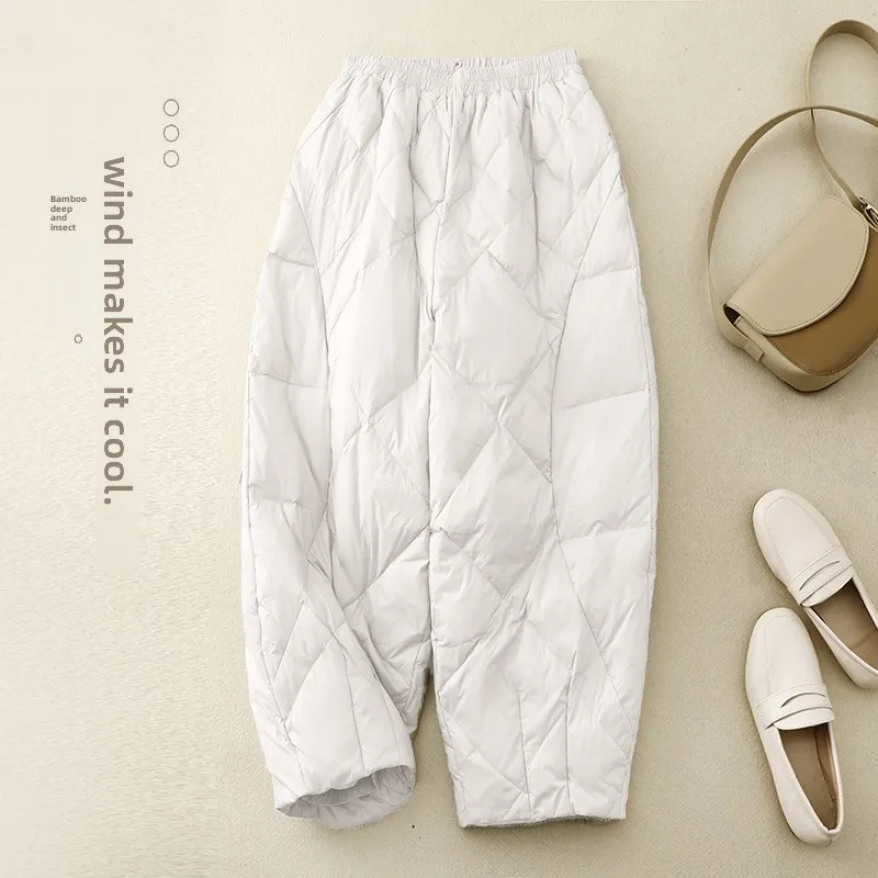 Women's High Waist Thiened Fce Lined Pants Autumn Winter New Sle Pure Color Faionable Casual Trousers