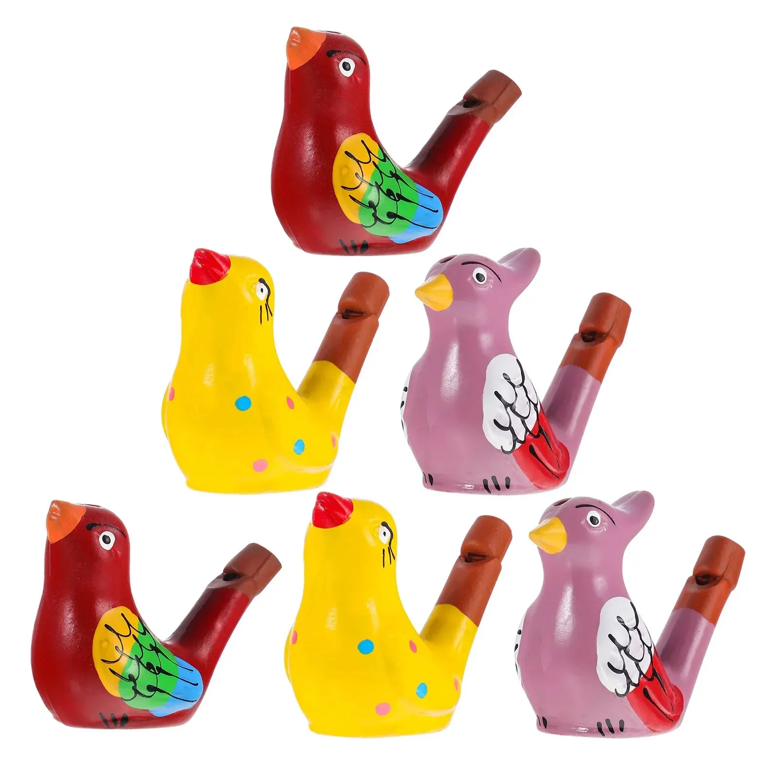 6Pcs Ceramic Whistles for Kids Party