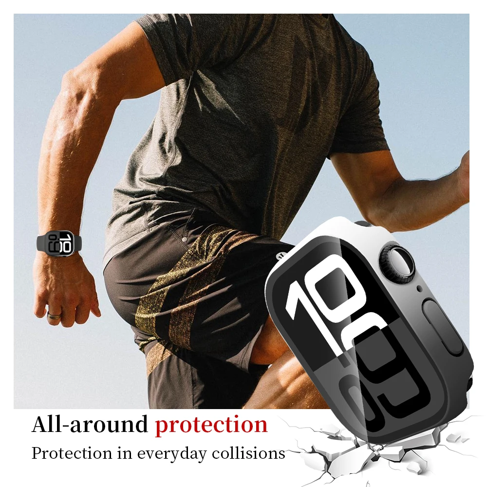 Gradient Color Case For Apple Watch Cover Serie 10 9 8 7 6 SE 5 Glass Screen Protector 46mm 42mm 45mm 41mm 44mm 40mm For Apple Watch Screen Protector Case Apple Watch Screen Protector Glass Cover Watch Screen Protector Case Watch Cover Watch Protective Case Watch Case Watch Protective Cover Apple Watch Case Watch Screen Protector