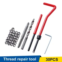 

30pcs Wire Thread Inserts Kit Coiled Helical Screw Insert M5 M6 M8 Thread Repair Recoil Coarse Crowbar Car Pro Coil Drill Tool