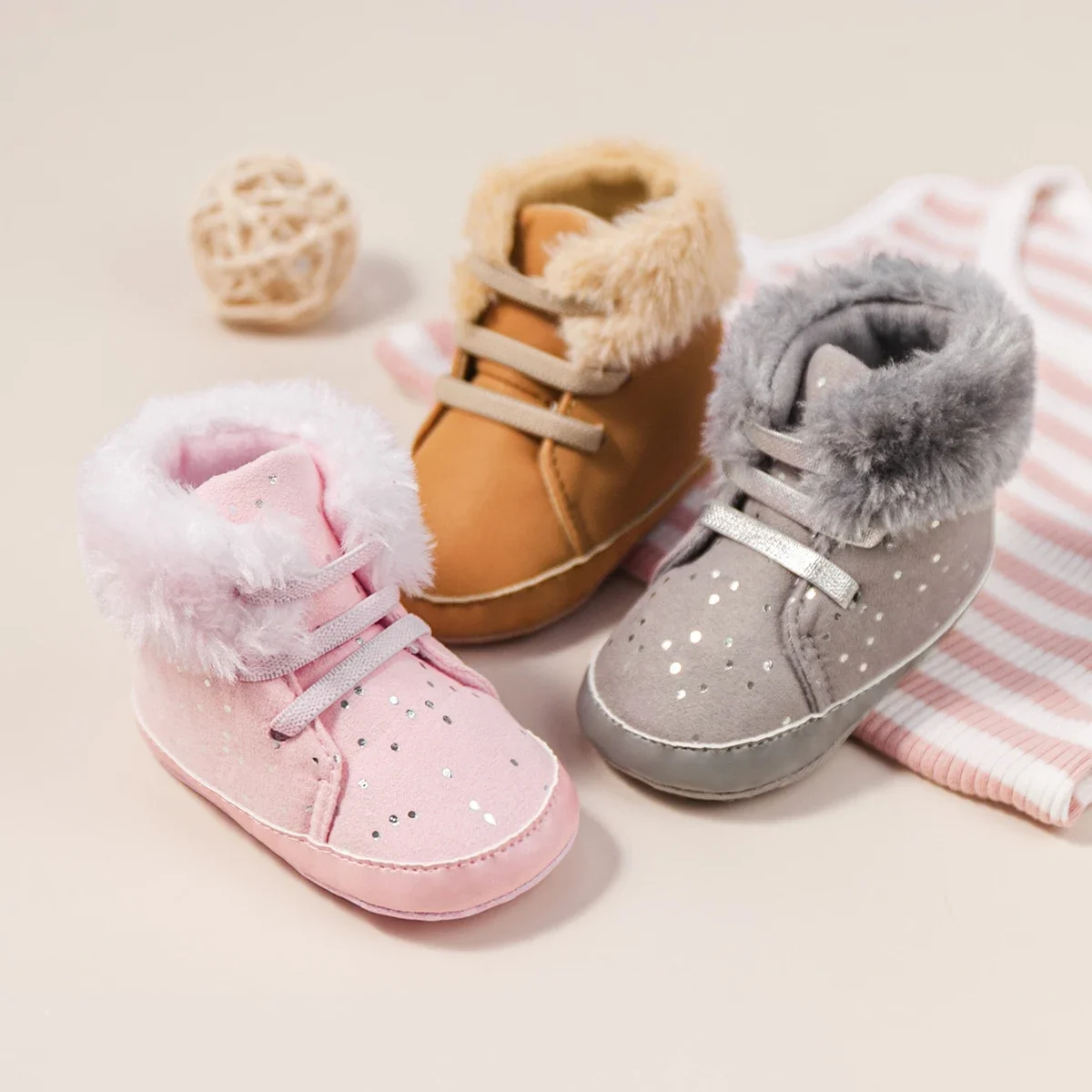 

Winter New Baby Booties Boy Girl Boots Cotton Soft-Sole Non-Slip Warm Toddler First Walkers Infant Crib Shoes Toddler Shoes