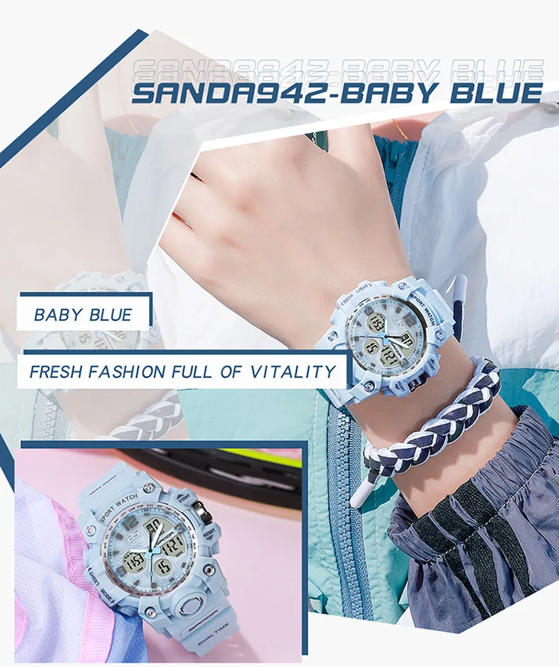 Lover Watches for Men Women Military Dual Display Digital Quartz Wristwatch G Style Wrist Watch Waterproof Unbreak Present