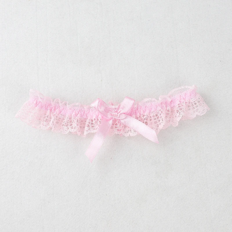 Porte-jarretelles Dentelle Blanche Carufin – Avec Nœud Strass, Pour Mariage, Soirée, Cosplay (taille Unique)