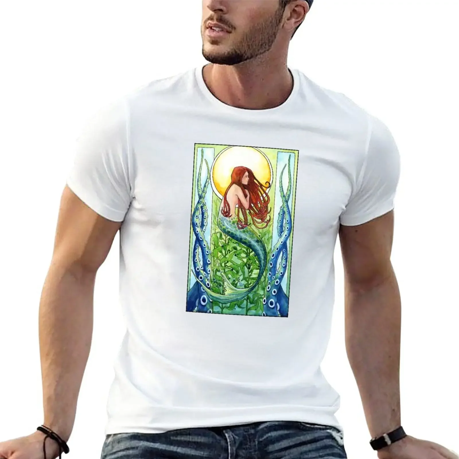 Kelp Forest Mermaid T-Shirt Ragazzi Whites Tees Funnys Abbigliamento Uomo