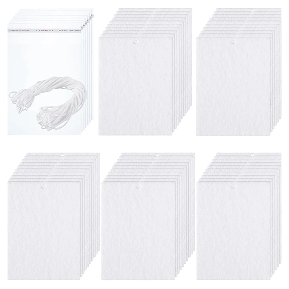 200pcs-sublimation-air-freshener-sheets-felt-air-freshener-rectangle-fragrant-sheets-with-rope-for-car-decoration