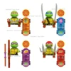 4pcs Teenage Mutant Ninja Turtles Scooter Props Character Building Blocks Cartoon Mini Action Figures Toys Kids Christmas Gifts 1