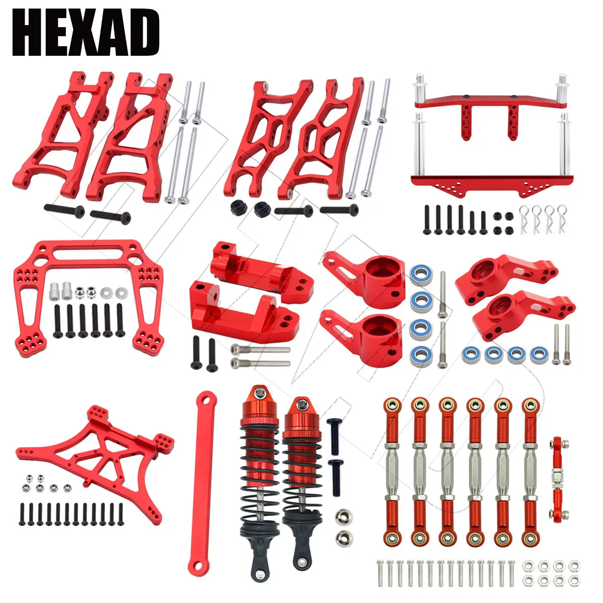 2WD Metal Chassis Kit Link Rod Front & Rear Shock Tower Mounts