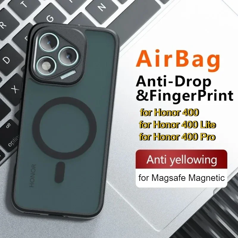 Enhanced Magnetic Matte Acrylic Shockproof Phone Case - Transparent Hard Bumper