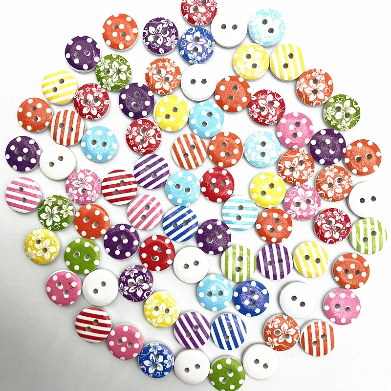 30-Piece Set of 15mm Monogrammed Christmas Plaid Buttons for Scrapbooking and Wedding Decor Sewing