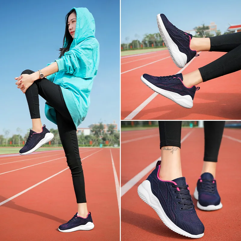 Luxury Brand Womens Running Sneakers All White Female Runner Jogging Shoes Breathable Mesh Lady Athletic Fitness Shoes