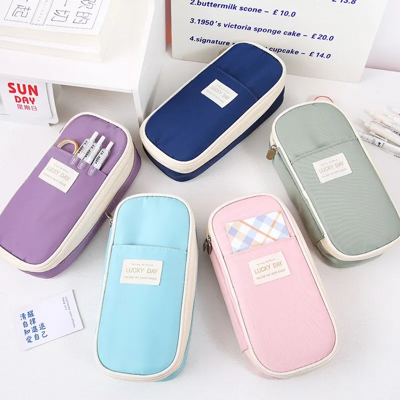 Pencil Pen Case Office College School Large Storage High Capacity Bag Pouch Holder Box Organizer for Teen Girls