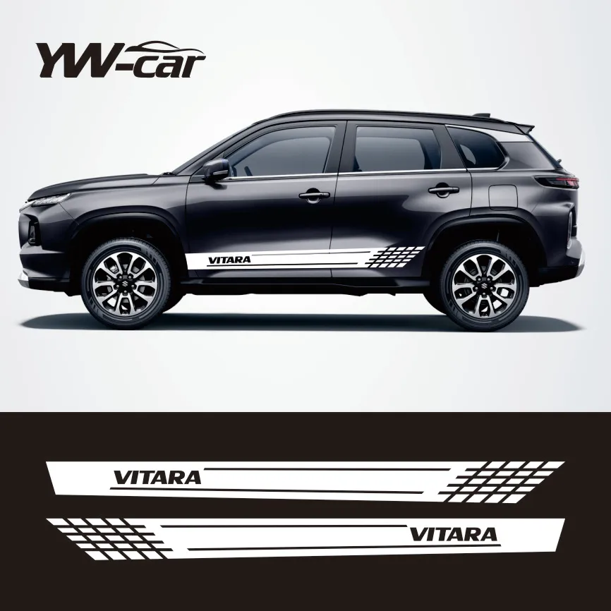 

2PCS Car Door Side Stickers For Suzuki Vitara Tuning Accessories JLX Off Road Stripes Styling Auto Vinyl Film Decals Protection