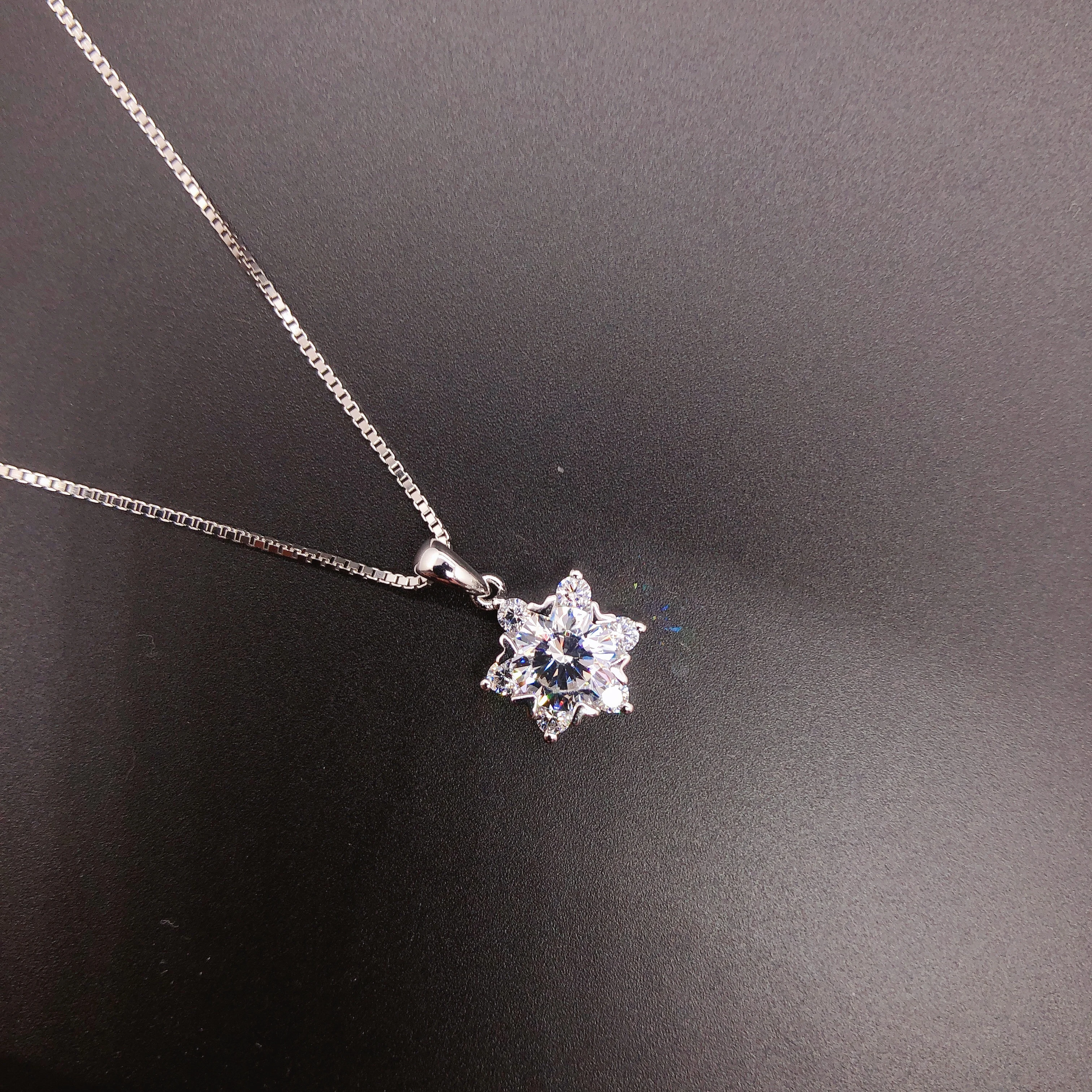 

Ожерелье с бриллиантом 1 карат D VVS1, однотонное Свадебное колье с кулоном из белого золота 14 к, с муассанитом AU585, P065