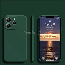 Liquid Silicone Anti - Drop Phone Protector Case for RedmiNote 14 Pro 4G (Black green)