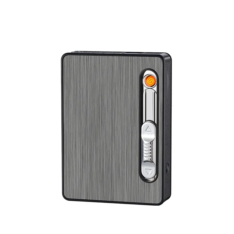 Portable USB Rechargeable Lighter 10 Pack Cigarette Case Windproof Lighter 3-in-1 Multifunctional Rechargeable Cigarette Case cigarette lighter