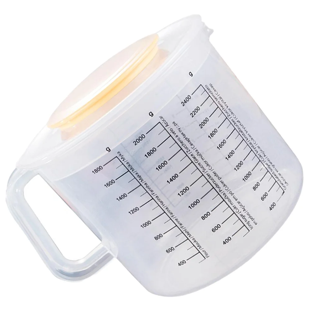 

Household Mixing Bowl with Lid Clear Coffee Mug Graduated Beaker Plastic Measuring Cup