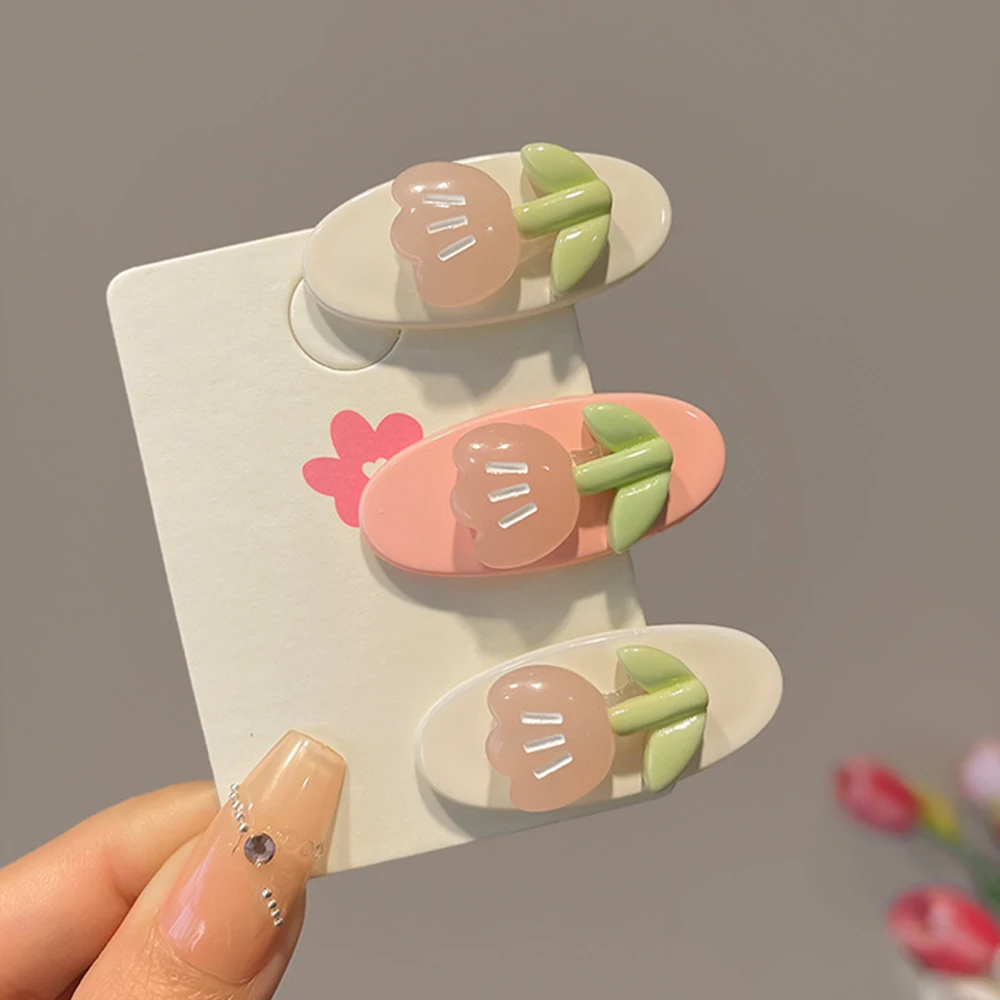 

Cute Tulips Flower Hairpins Snap BB Clips Children Sweet Hairpin Side Barrettes Kids Girls Headwear Baby Hair Accessories