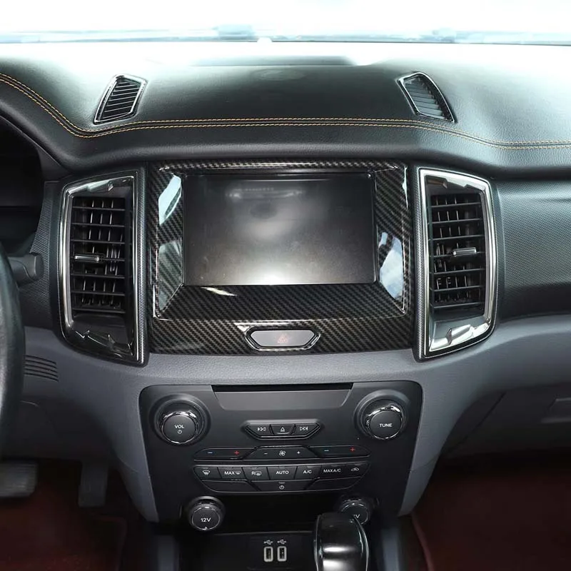 

1 Pcs Wildtrak Central Control Navigation Decorative Frame Abs Carbon Fiber Pattern For Ford Ranger Everest 2015 -22 Accessories