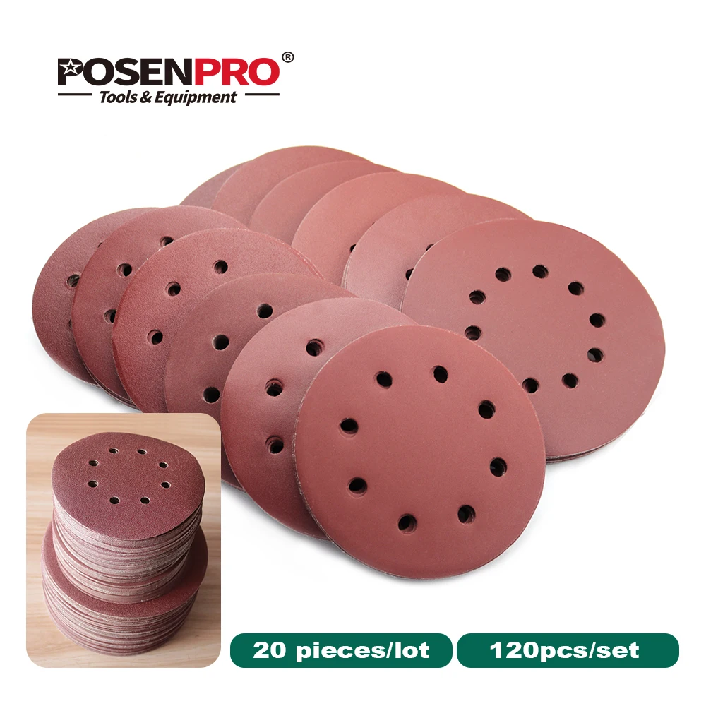 POSENPRO Sandpaper 180/225mm holes Sanding paper grits 180mm Electric Drywall Sander Polisher Aluminium Oxide Hook Loop 1 5 8 to 8 40 200mm adjustable hole cutter hole saw for recessed lights ceiling speakers vent holes drywall plywood