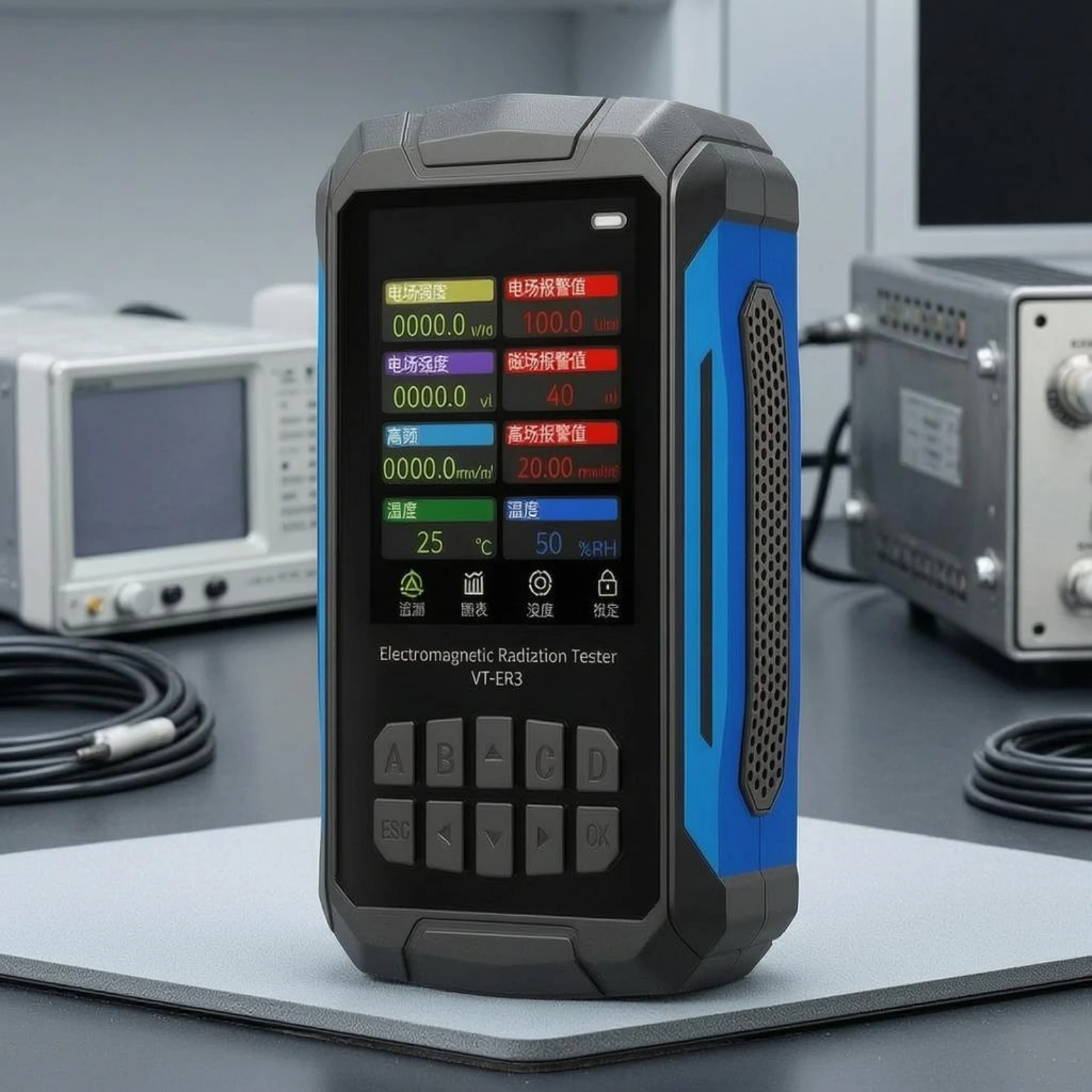 5 in 1 EMF 미터 교정 휴대용 EMF 미터 방사선 측정기 알람 설정 RF 테스터 배터리 표시기