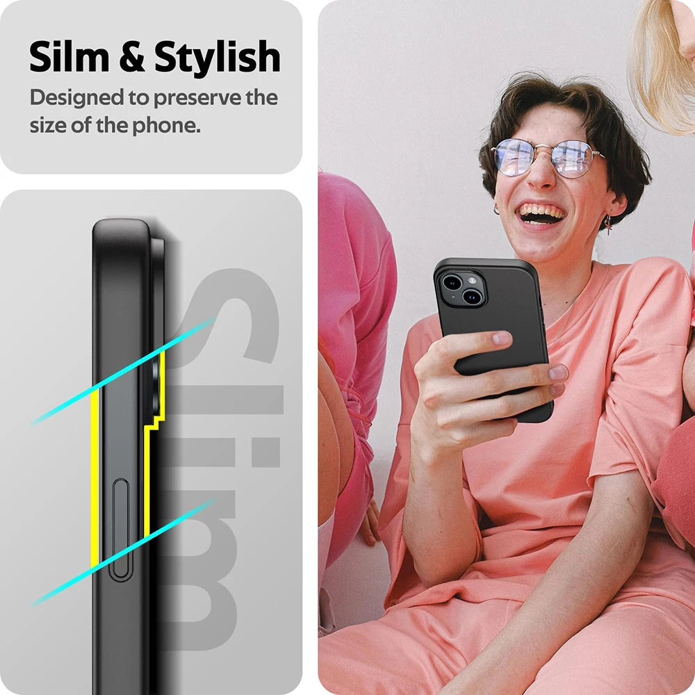 Solid Black Ultra Thin Matte Silicone Soft TPU Phone Case Cover