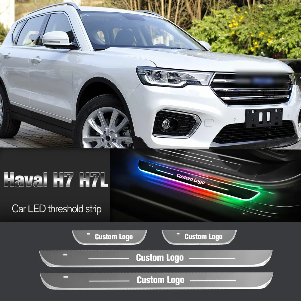

Car Door Sill Light For Great Wall Haval H7 H7L 2015-2018 2016 2017 Customized Logo LED Welcome Threshold Pedal Lamp Accessories