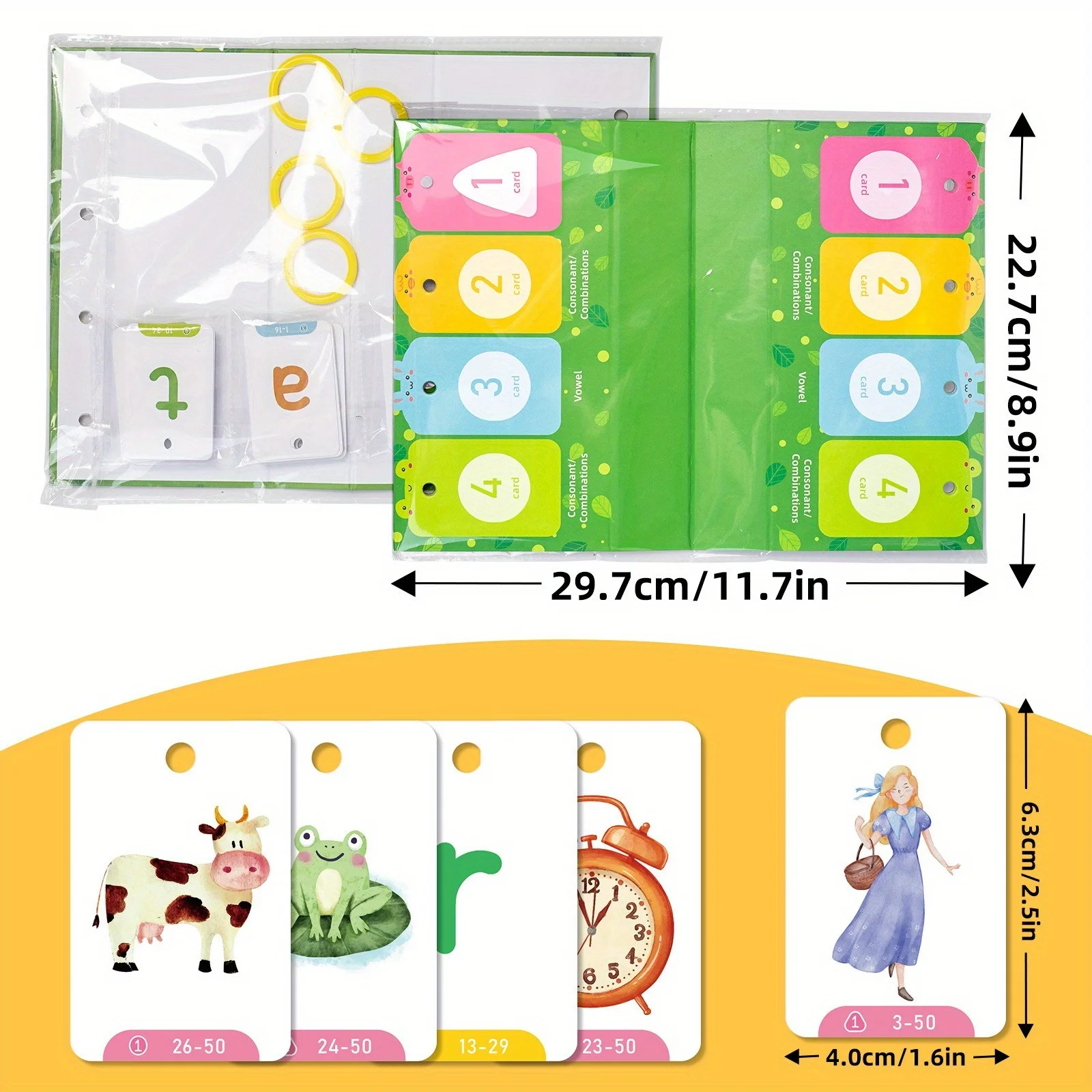 Kids CVC Words Flashcards Phonics Flip Chart Word Builder Sight Words Activity Learning Tool Speech Therapy Special Education 2