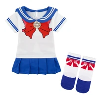 Baby Girls Sailor Moon Bodysuit Short Sleeve Dress Newborn Rompers Carnival Halloween Cosplay Outfit Fancy Party Costume