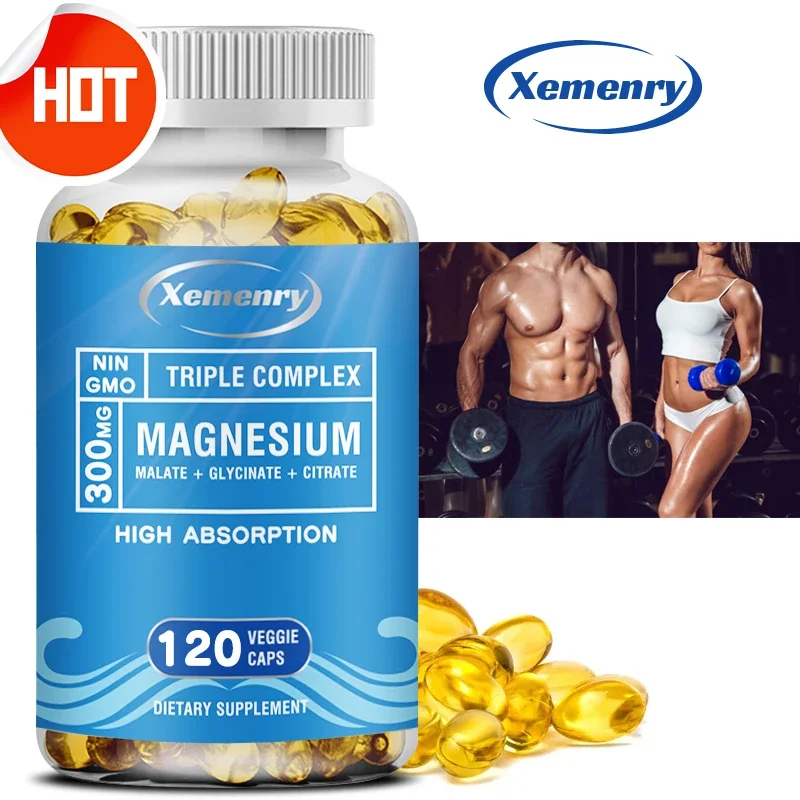 Triple Magnesium Complex | 300 mg Magnesium Glycinate, Magnesium Malate, and Magnesium Citrate