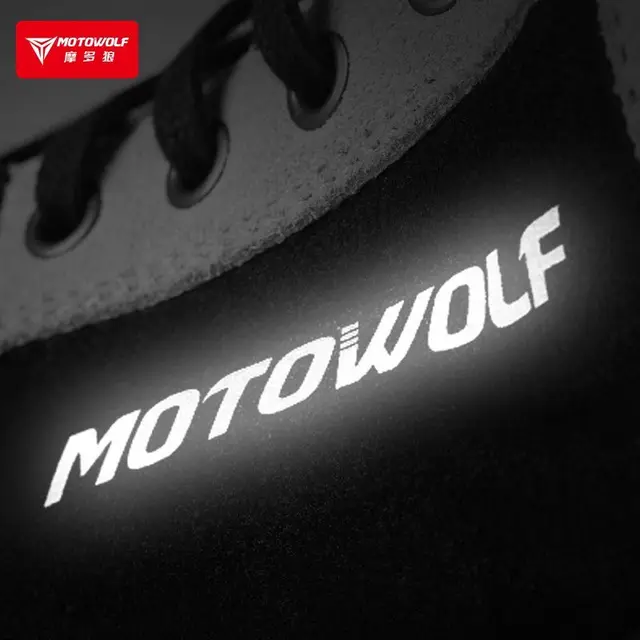 MOTOWOLF Leather Motorcycle Boots Men Anti-slip Sole Ankle Guard Breathable Non-slip Anti-fall Reflective Motorbike Shoes 3